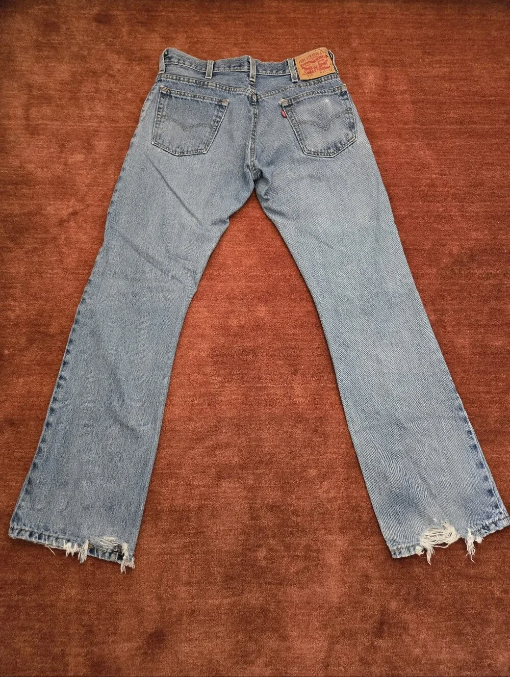 Levi's Men's Light Blue Bootcut Jeans with Leather Patch